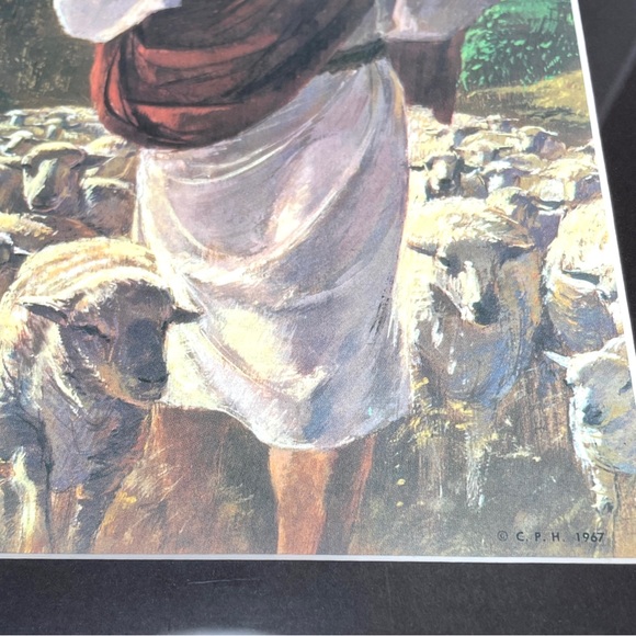 The Good Shepherd by Richard Hook Print Wall Art Gold Metal Frame 14” x 16” - Picture 6 of 11